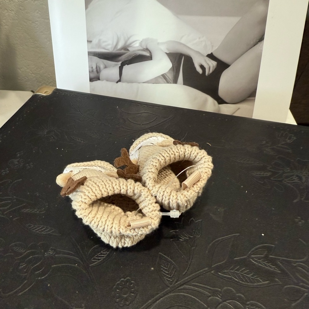 Carter's Tan Reindeer Kids Slippers - Picture 3 of 3